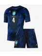 Otroški Nogometna dresi replika Brazilija Marquinhos #4 Gostujoči SP 2026 Kratek rokav (+ hlače)